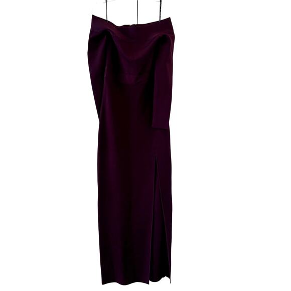 Herve Leger Purple Long Sleeve Off Shoulder Bandage Gown Dress Size M - Picture 2 of 9